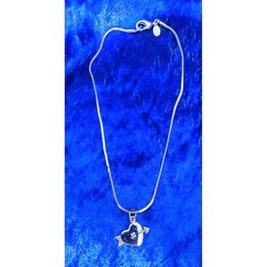 vintage womens uk .925 sterling silver serpentine anklet with heart charm.